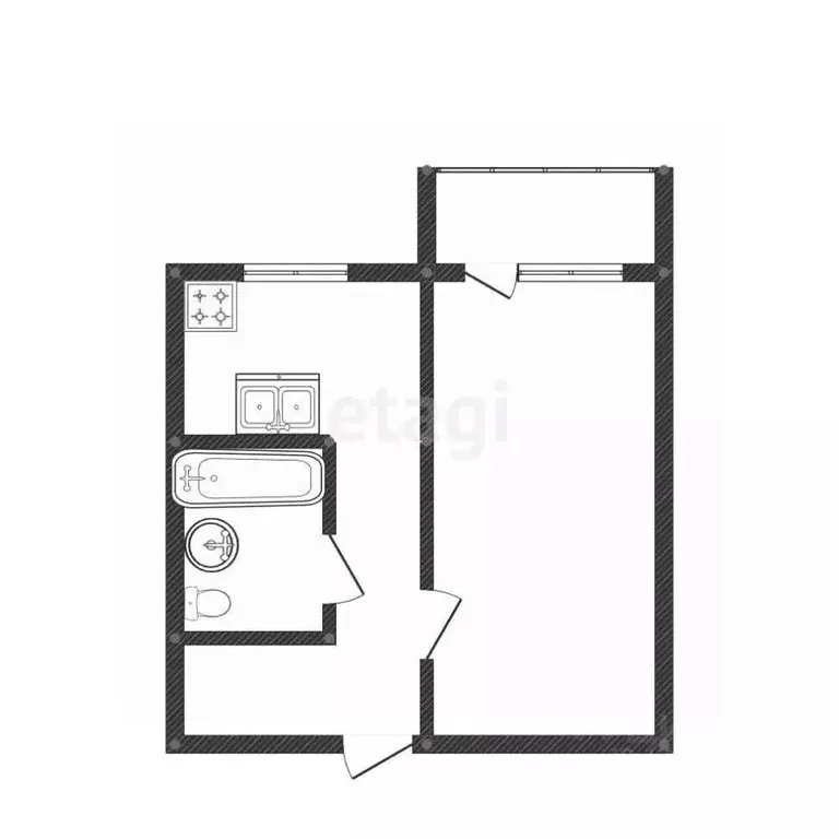 1-к кв. Костромская область, Кострома Катинская ул., 8/1 (34.8 м) - Фото 1