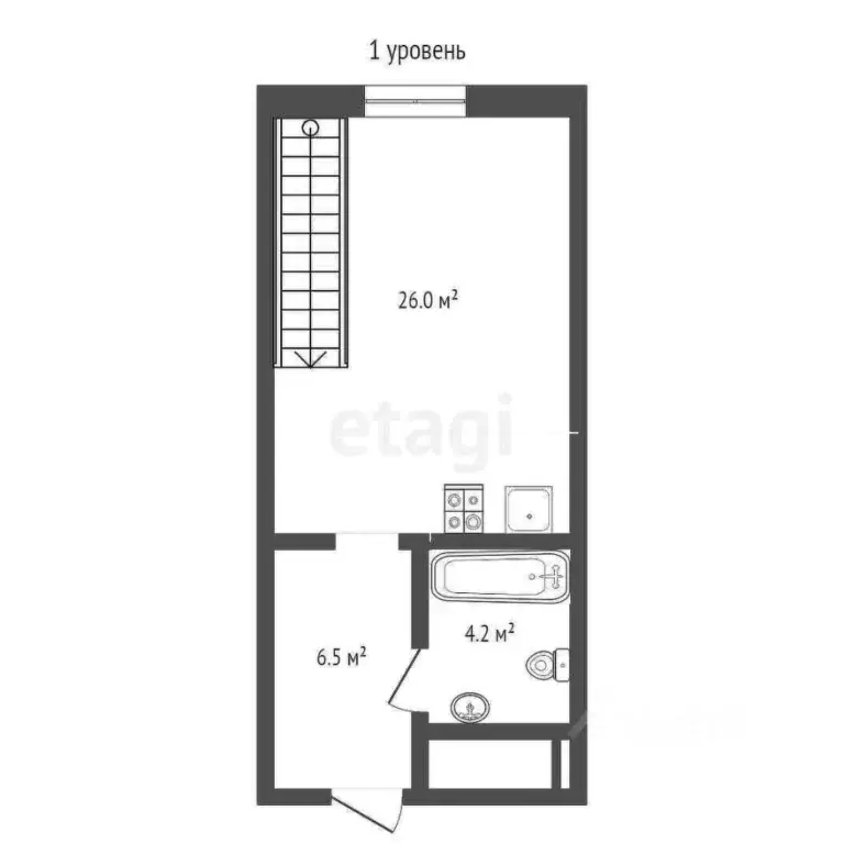 1-к кв. Тюменская область, Тюмень ул. Чернышевского, 1Б (51.0 м) - Фото 2
