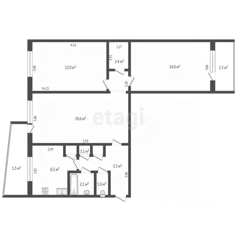 3-к кв. Мордовия, Саранск ул. Коваленко, 36 (64.0 м) - Фото 1