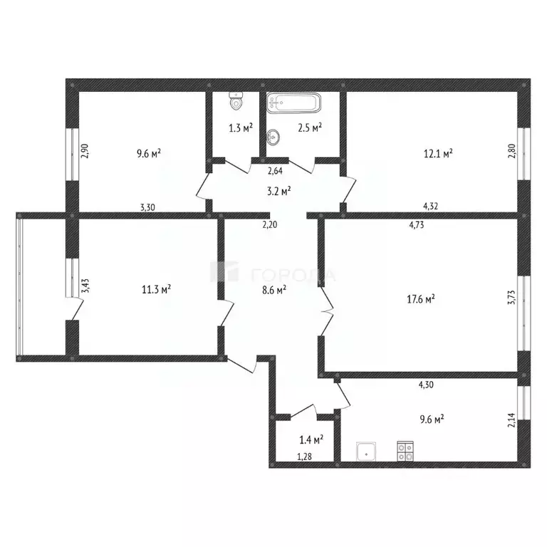 4-к кв. Алтайский край, Барнаул ул. Нахимова, 4А (77.2 м) - Фото 2