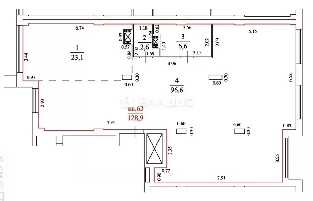 4-к кв. Нижегородская область, Нижний Новгород ул. Белинского, 66 ... - Фото 2