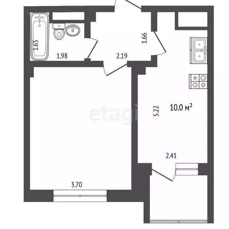 1-к кв. Ханты-Мансийский АО, Ханты-Мансийск Югорская ул., 1 (33.0 м) - Фото 1