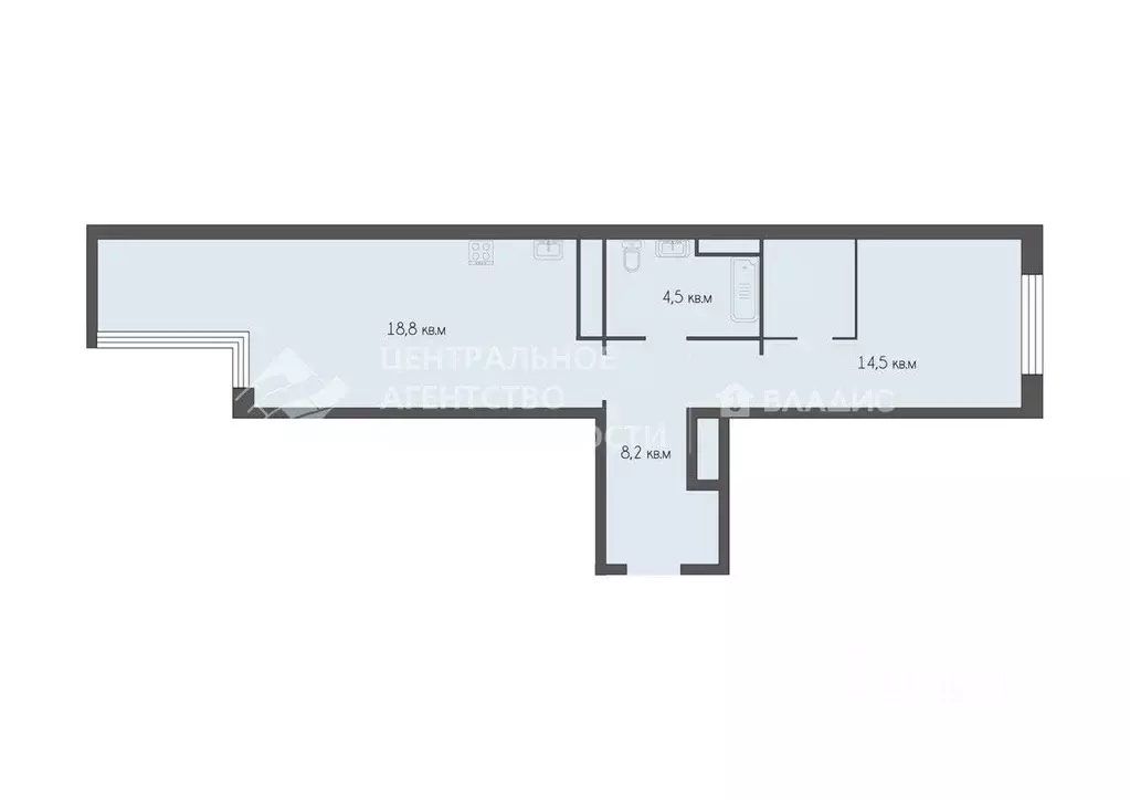 1-к кв. Рязанская область, Рязань ул. Александра Полина, 3 (48.3 м) - Фото 2