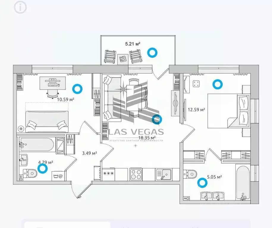 3-к кв. Санкт-Петербург Белоостровская ул., 10к1 (60.0 м) - Фото 2