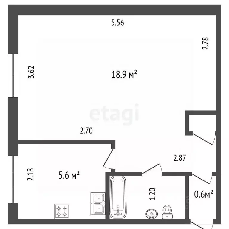 1-к кв. Санкт-Петербург Автовская ул., 28/30 (30.8 м) - Фото 1