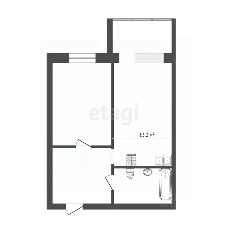 1-к кв. Тюменская область, Тюменский муниципальный округ, Боровский ... - Фото 1