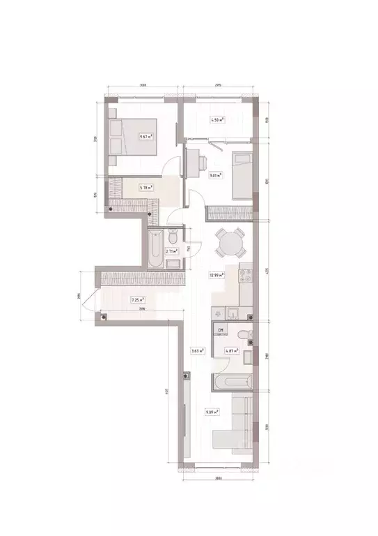 3-к кв. Кемеровская область, Кемерово Уютный Квартал жилой комплекс ... - Фото 1