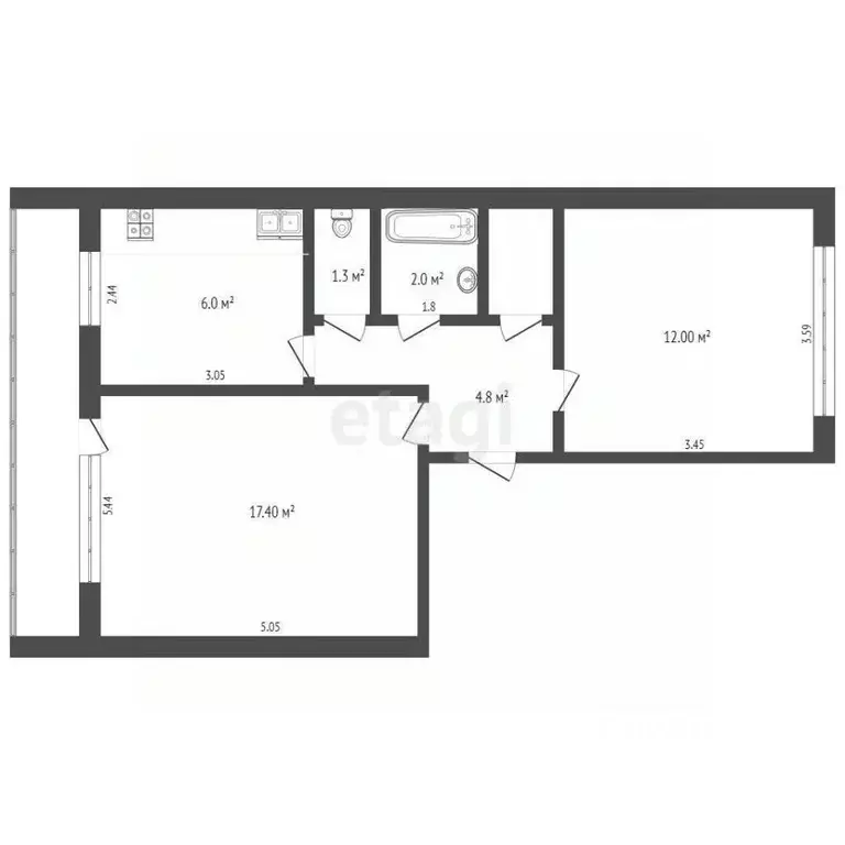 2-к кв. Мордовия, Саранск ул. Фридриха Энгельса, 12 (50.0 м) - Фото 1