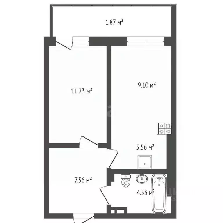 2-к кв. Ростовская область, Ростов-на-Дону Днепровский пер., 117с2 ... - Фото 1