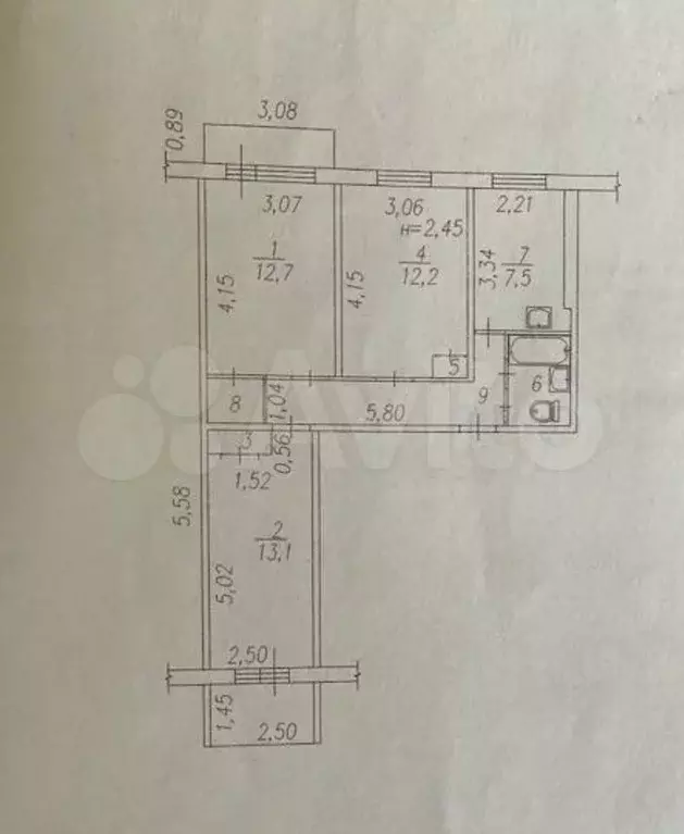 3-к. квартира, 60 м, 2/9 эт. - Фото 0