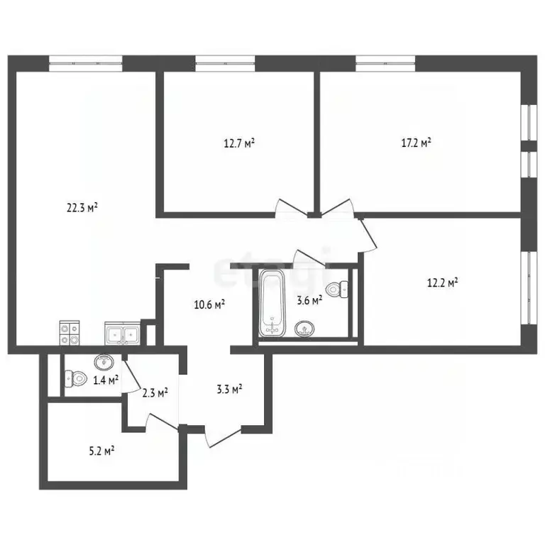 3-к кв. Москва Амурская ул., 2Ак2 (90.2 м) - Фото 2