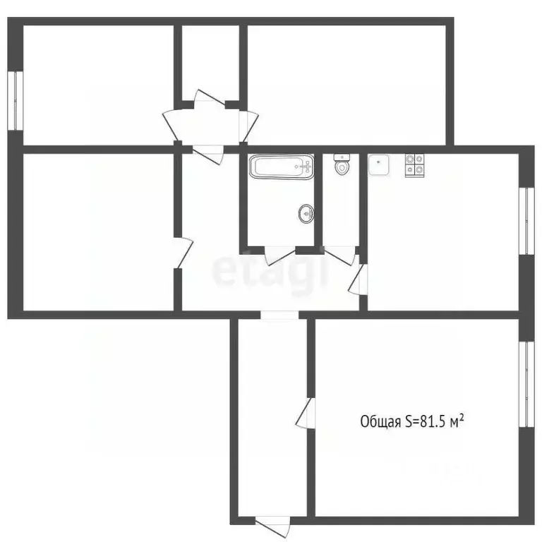4-к кв. Кемеровская область, Белово 3-й мкр, 6 (81.5 м) - Фото 1