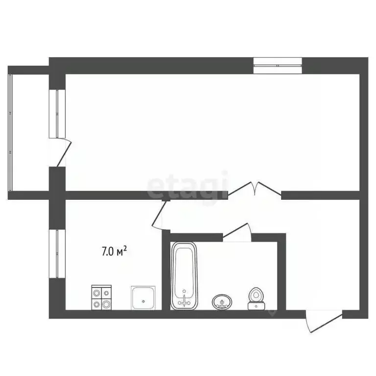 1-к кв. Орловская область, Орел ул. Металлургов, 4 (30.0 м) - Фото 1