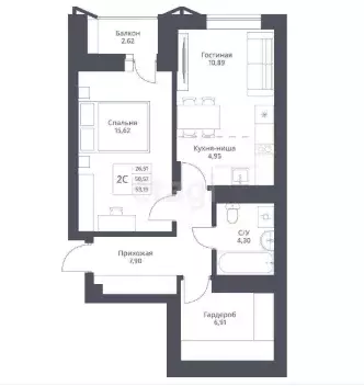 Продаётся 2-к квартира, 53.19 м - Фото 0