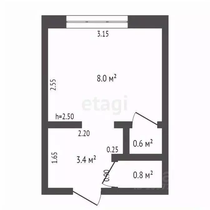 Студия Башкортостан, Стерлитамак ул. Дружбы, 36Б (12.8 м) - Фото 2