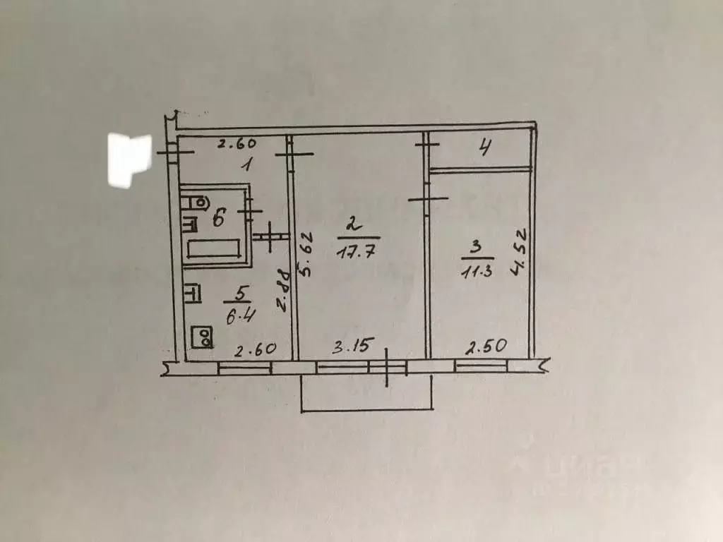 2-к кв. Новгородская область, Великий Новгород просп. Мира, 3к2 (45.0 ... - Фото 2