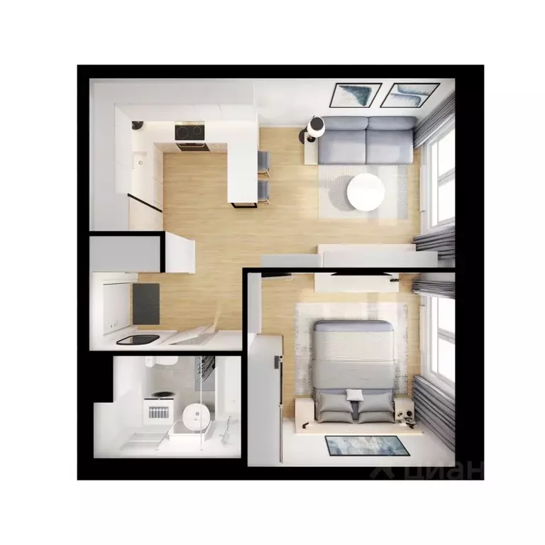 1-к кв. Ленинградская область, Всеволожский район, д. Новое Девяткино ... - Фото 2