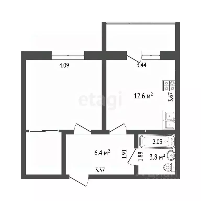 1-к кв. Марий Эл, Йошкар-Ола ул. Льва Толстого, 45 (43.0 м) - Фото 2