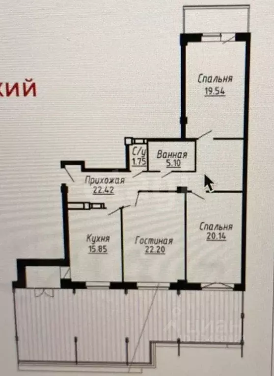 3-к кв. Марий Эл, Йошкар-Ола пл. Революции, 5 (106.0 м) - Фото 2