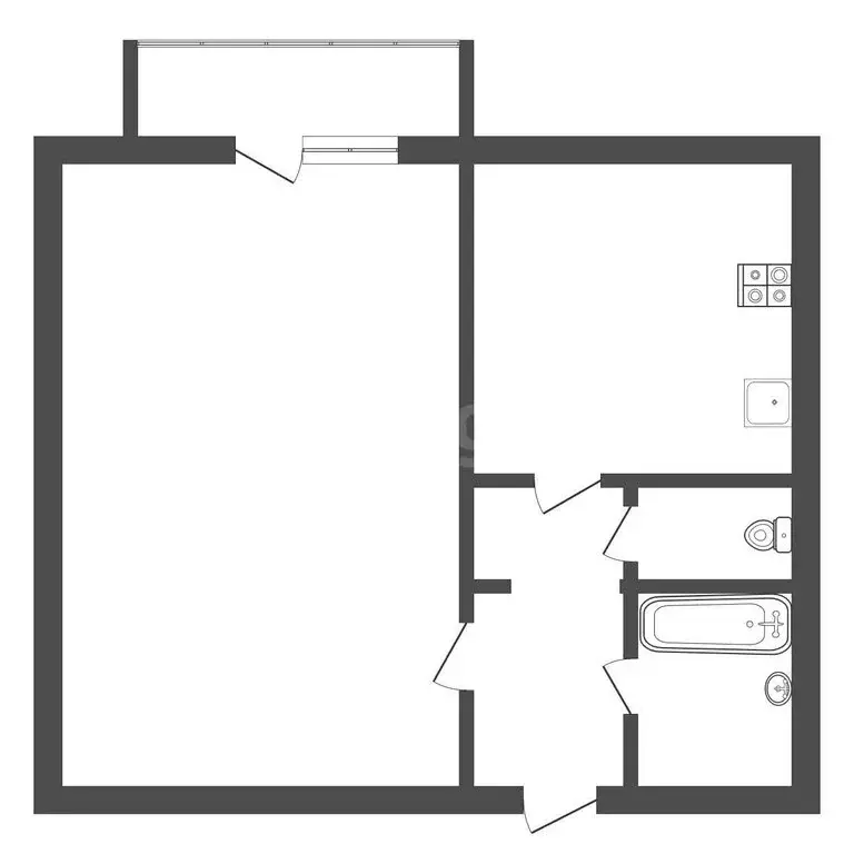 1-комнатная квартира: Тульская область, городской округ Тула, рабочий ... - Фото 1