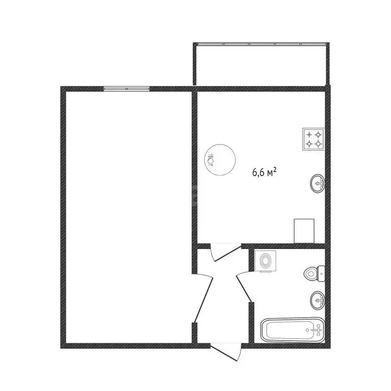 1-комнатная квартира: Белгород, улица Макаренко, 4А (31.4 м) - Фото 1