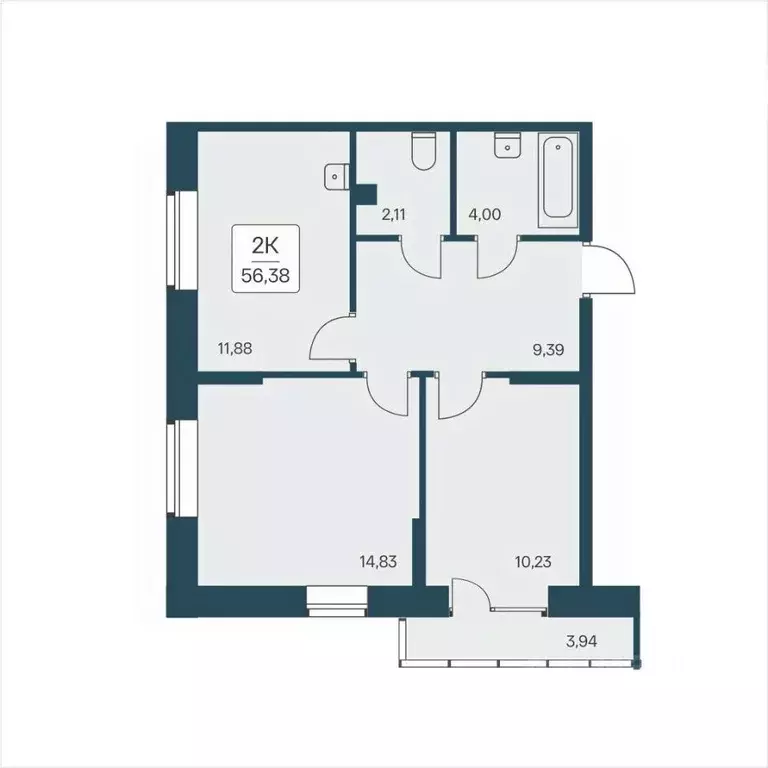 2-к кв. Новосибирская область, Новосибирск ул. Дуси Ковальчук, 385 ... - Фото 1