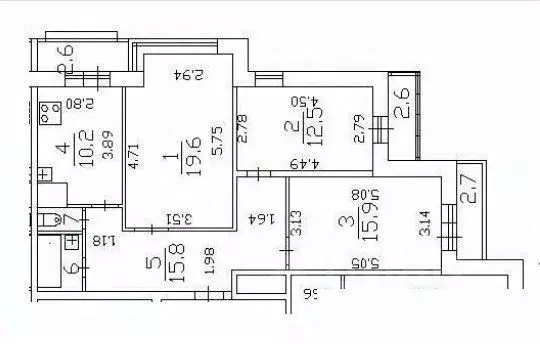 3-к кв. Санкт-Петербург просп. Энгельса, 134к3 (78.0 м) - Фото 1