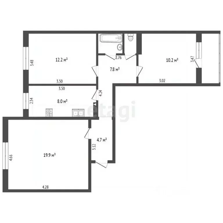 3-к кв. Крым, Ленино пгт ул. Энгельса, 15 (66.7 м) - Фото 2
