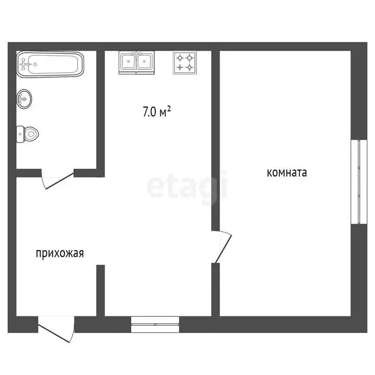 1-комнатная квартира: Заводоуковск, Каретная улица, 53 (35.2 м) - Фото 1