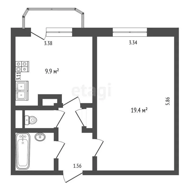 1-комнатная квартира: Москва, Новопеределкинская улица, 8 (37.5 м) - Фото 0