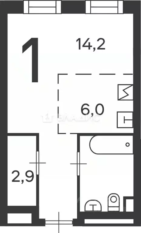 Студия Москва Клинская ул., 2Ак7 (33.0 м) - Фото 2