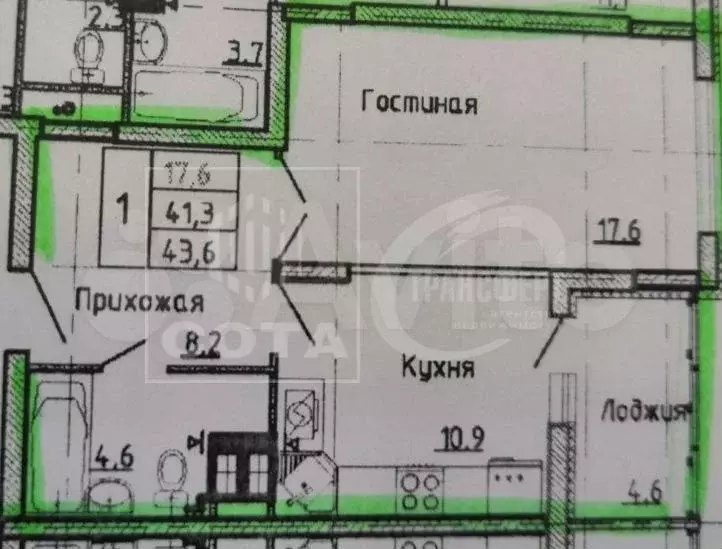 1-к. квартира, 41,5 м, 11/25 эт. - Фото 0