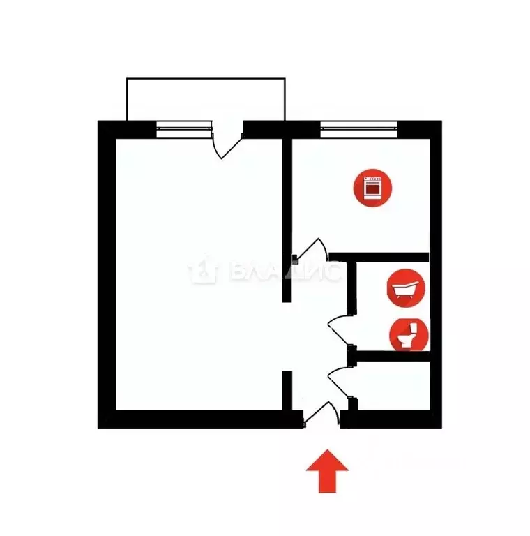 1-к кв. Владимирская область, Владимир ул. Верхняя Дуброва, 15 (30.0 ... - Фото 2