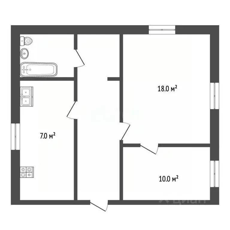 2-к кв. Самарская область, Самара Арбатская ул., 9 (44.4 м) - Фото 1