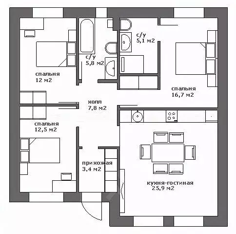 Дом в Татарстан, Казань Кульсеитово жилмассив,  (92 м) - Фото 2