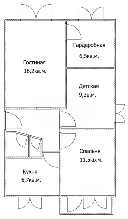 4-к кв. Томская область, Томск тракт Иркутский, 27/3 (58.0 м) - Фото 1