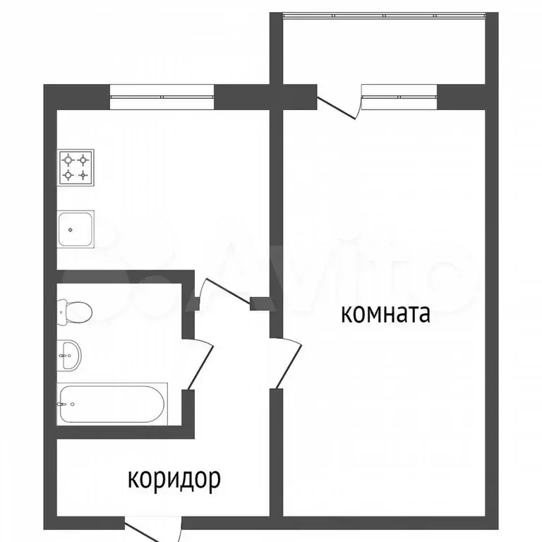 1-к. квартира, 34,7 м, 3/5 эт. - Фото 0