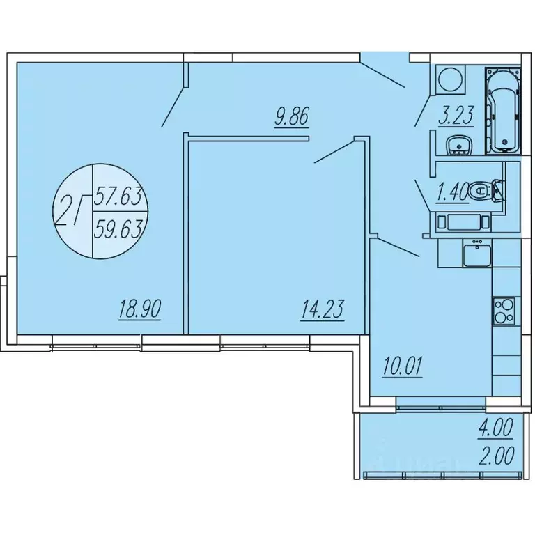 2-к кв. Московская область, Мытищи городской округ, д. Шолохово ... - Фото 1