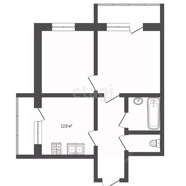 2-к кв. Краснодарский край, Анапа ул. Адмирала Пустошкина, 22к10 (59.0 ... - Фото 2