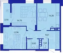 2-к кв. Брянская область, Брянск Три башни ЖК, (58.99 м) - Фото 0