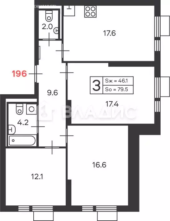3-комнатная квартира: Москва, Дмитровское шоссе, 89 (78 м) - Фото 1