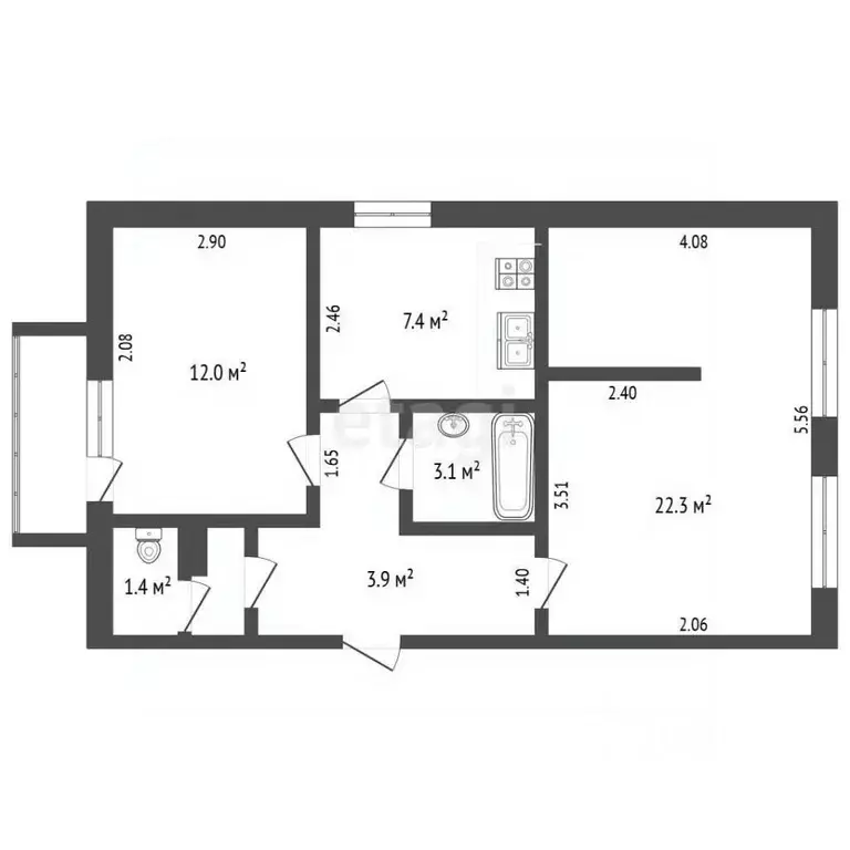 2-к кв. Крым, Судак ул. Алуштинская, 45А (53.1 м) - Фото 2