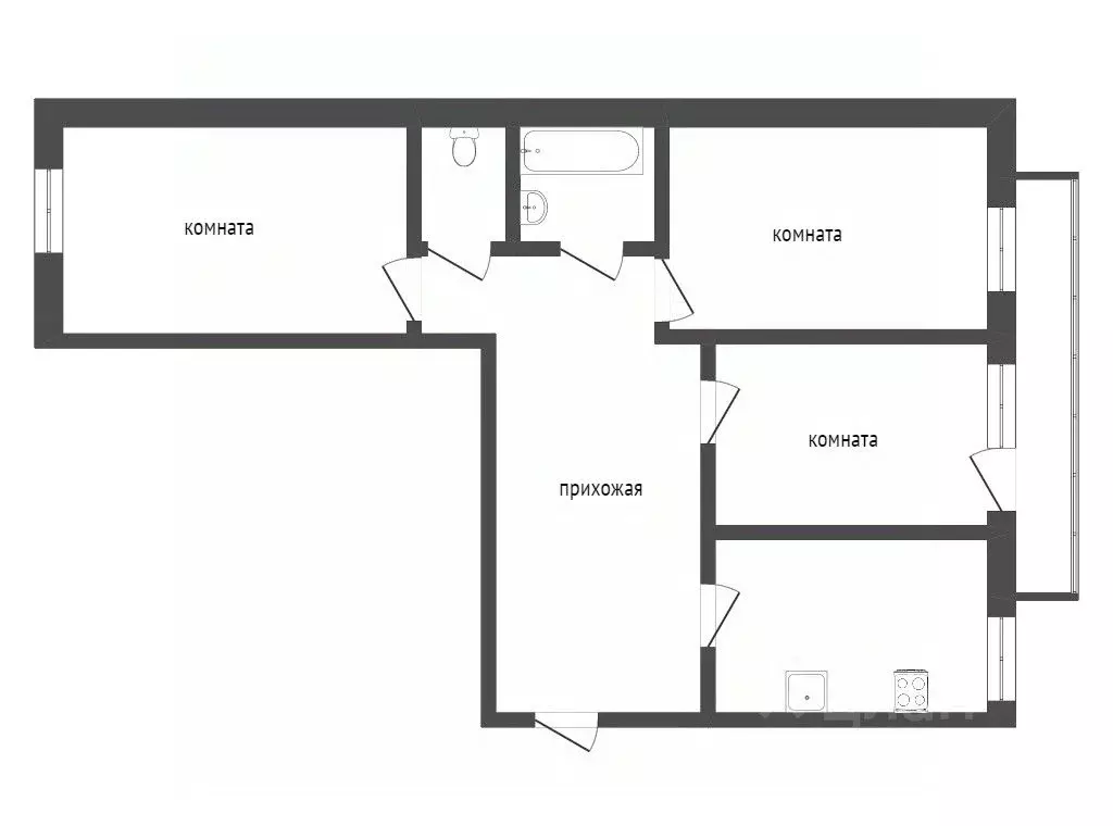 3-к кв. Бурятия, Улан-Удэ ул. Клыпина, 18 (73.0 м) - Фото 1