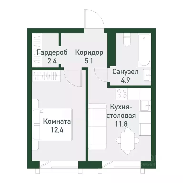 1-к кв. Челябинская область, Челябинский городской округ, пос. ... - Фото 0