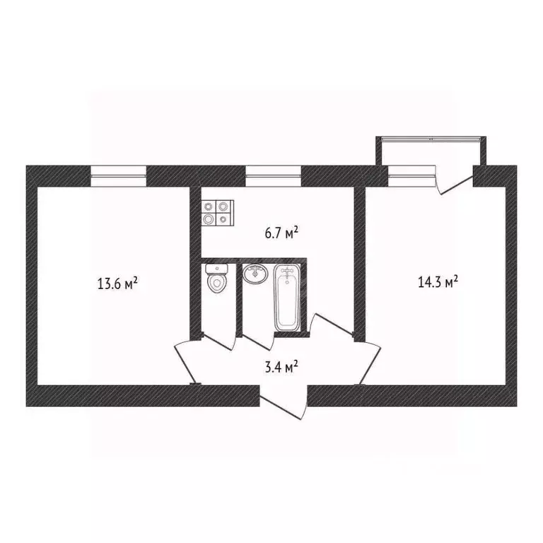 2-к кв. Калужская область, Балабаново г. Боровский муниципальный ... - Фото 2