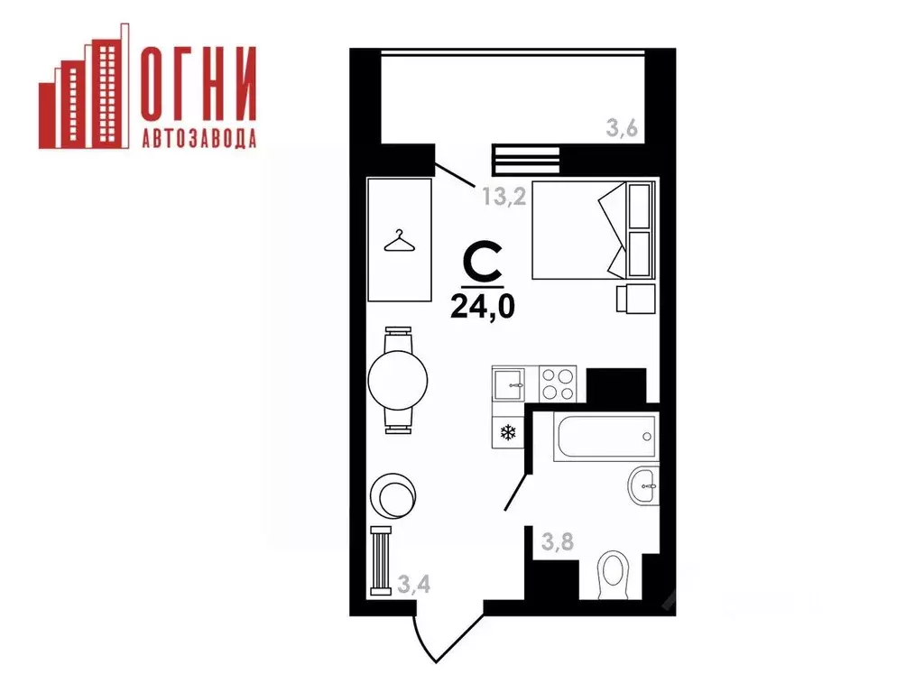 Студия Нижегородская область, Нижний Новгород Коломенская ул., 8к4 ... - Фото 1