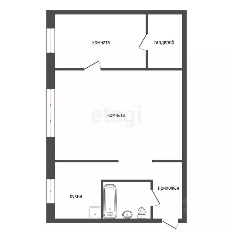 2-к кв. Красноярский край, Красноярск Семафорная ул., 207 (45.0 м) - Фото 1