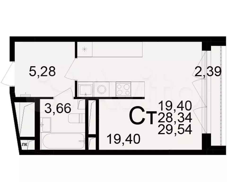1-к. квартира, 29,5 м, 17/25 эт. - Фото 1