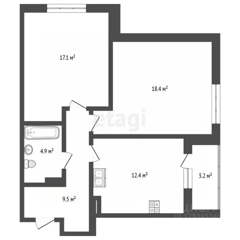 2-к кв. Нижегородская область, Нижний Новгород ул. академика Сахарова, ... - Фото 2