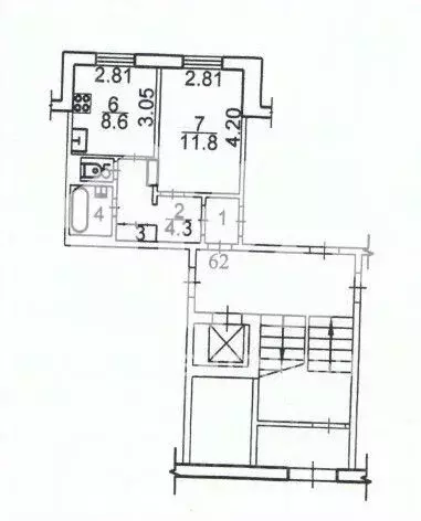 1-к кв. Новосибирская область, Новосибирск ул. Толстого, 3 (29.6 м) - Фото 1